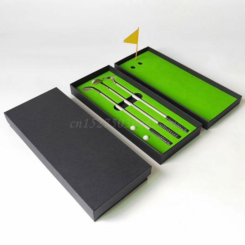Simulated Golf Course Premium Mini Golf Pen Set Office Gift for Men Ballpoint Creative Writing Supplies Durable