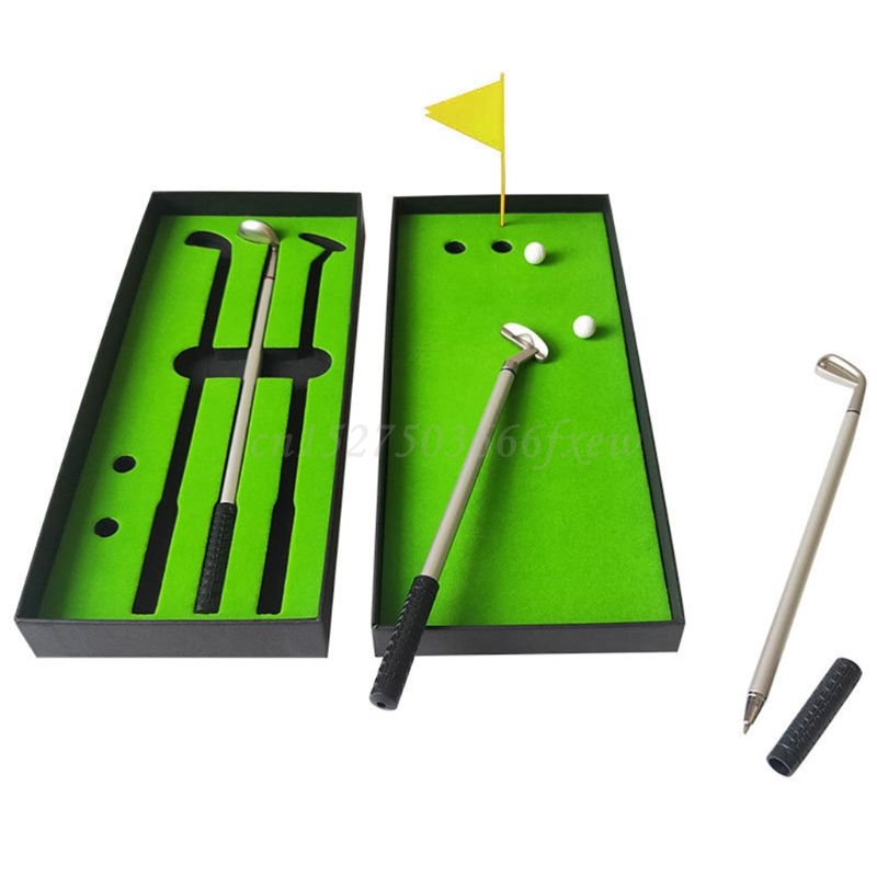 Simulated Golf Course Premium Mini Golf Pen Set Office Gift for Men Ballpoint Creative Writing Supplies Durable